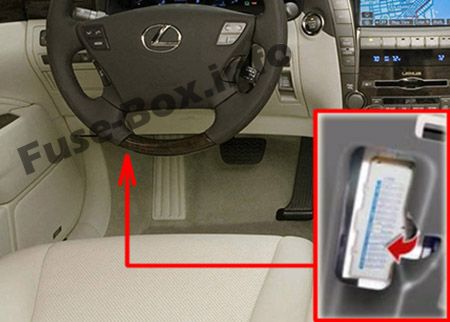 Расположение предохранителей в салоне: Lexus LS 460 (2007, 2008, 2009)