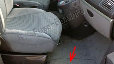 Расположение предохранителей в нише на полу: Fiat Ulysse II (2003-2010)