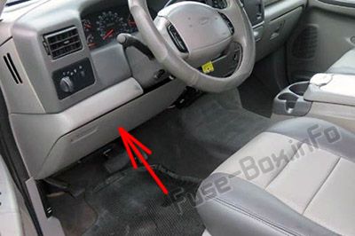 Расположение предохранителей в салоне: Ford F-250 / F-350 / F-450 / F-550 (2002, 2003)