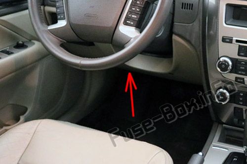 Расположение предохранителей в салоне: Ford Fusion (2011, 2012)