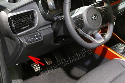 Расположение предохранителей в салоне (LHD): KIA Stonic (2018, 2019 -...)