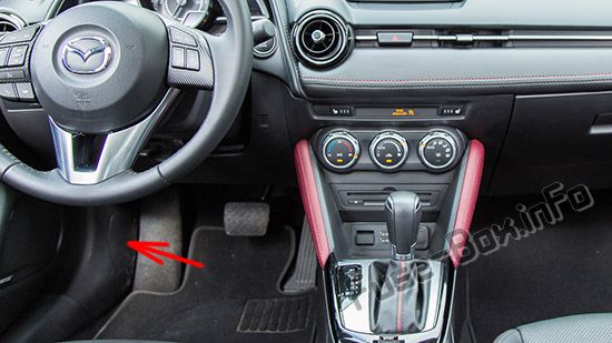 Расположение предохранителей в салоне: Mazda CX-3 (2015-2019 -...)