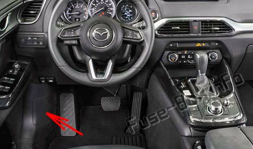 Расположение предохранителей в салоне: Mazda CX-9 (2016-2019 -...)