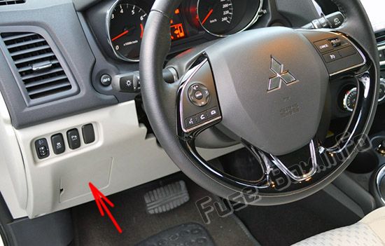 Расположение предохранителей в салоне: Mitsubishi Outlander Sport / ASX (2011-2018)