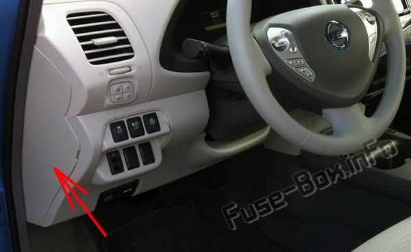 Расположение предохранителей в салоне: Nissan Leaf (2010-2017)