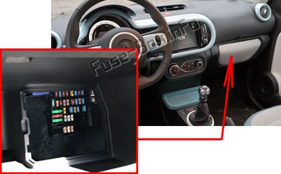 Расположение предохранителей в салоне: Renault Twingo III (2015-2019- ..)