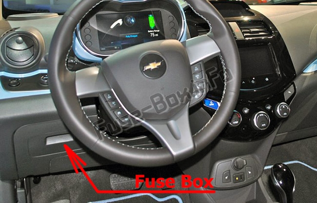 Расположение предохранителей в салоне: Chevrolet Spark (M300; 2010-2015)