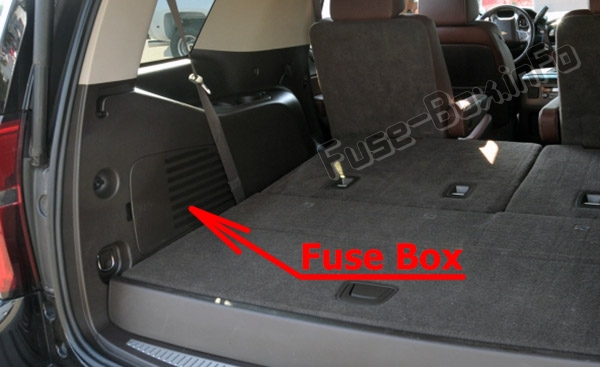 Расположение предохранителей в багажнике: Chevrolet Suburban / Tahoe (2015-2019 ..) 