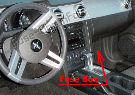 Расположение предохранителей в салоне: Ford Mustang 2005-2009 гг.