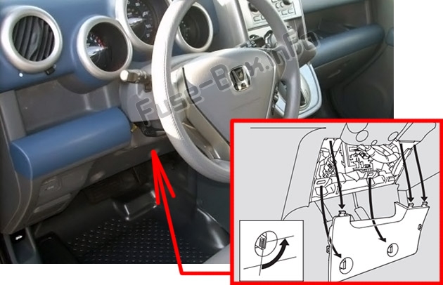 Расположение предохранителей в салоне: Honda Element 2003-2011 гг.