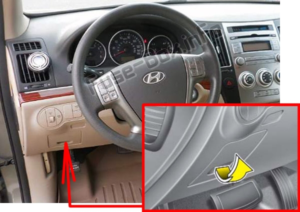 Расположение предохранителей в салоне: Hyundai Veracruz / ix55 (2007-2012)