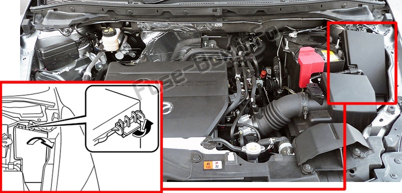 Расположение предохранителей в моторном отсеке: Mazda CX-7 (2006-2012)