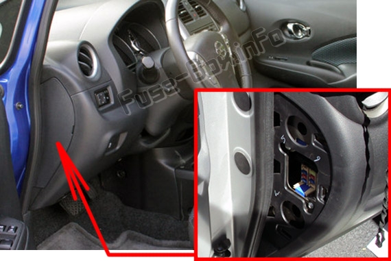 Расположение предохранителей в салоне: Nissan Versa Note / Note (2013-2018)