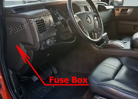 Расположение предохранителей в салоне: Hummer H2 2008-2010 гг.