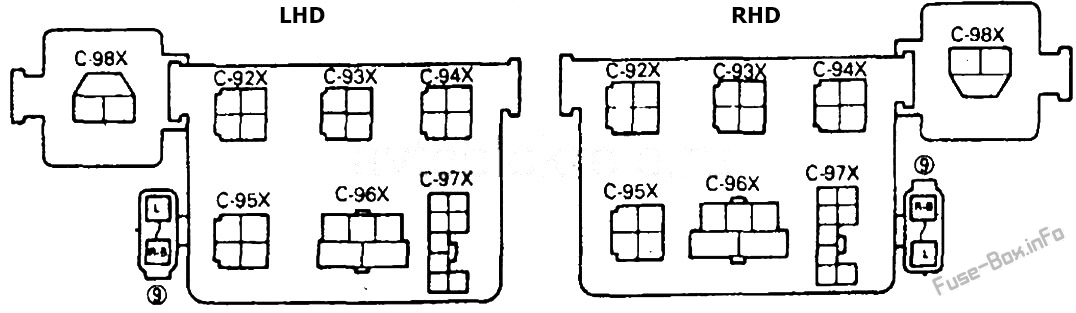 Блок реле: Mitsubishi Pajero (1991, 1992, 1993, 1994, 1995, 1996, 1997, 1998, 1999)